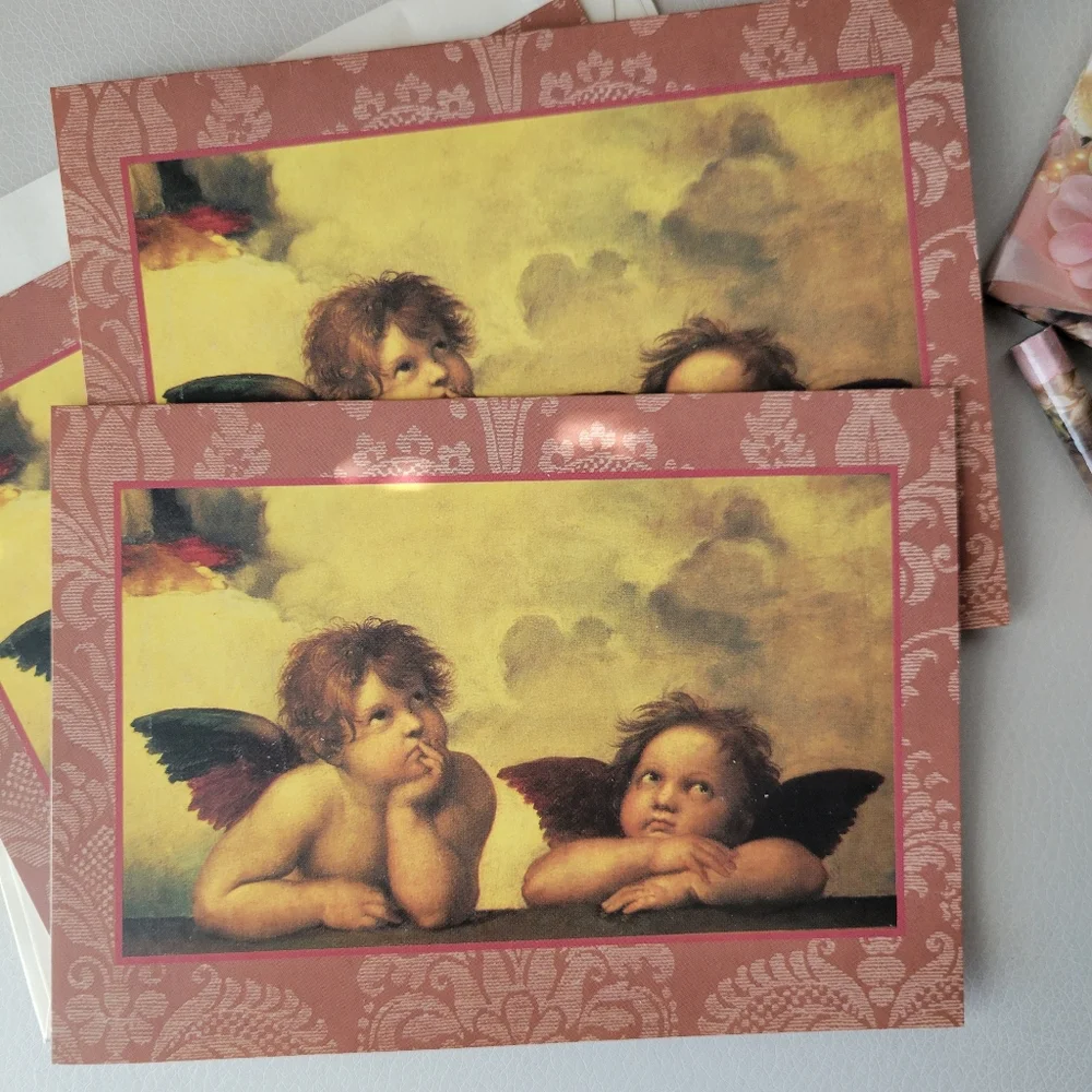 Angel Notecards (2) & Shabby Chic Victorian Look Mini Frame FINAL PRICE